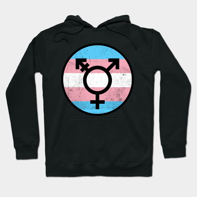 Distressed Transgender Rights Pride Hoodie by LittleFlairTee